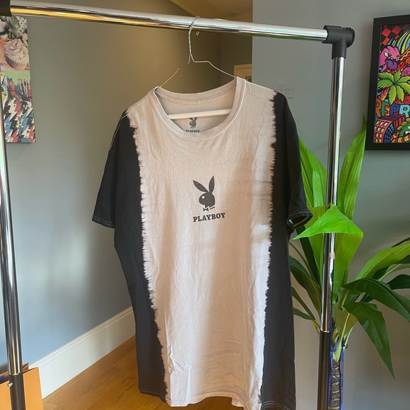 Black and grey Playboy T-shirt. Gently worn. - Picture 2 of 4